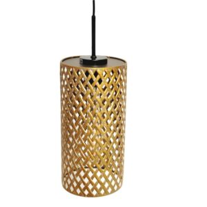Licht gebozene bamboe hanglamp met warme gloed, ideale designlamp voor sfeervolle interieurverlichting. Perfect voor woonkamer, eetkamer of slaapkamer, van Lichy.