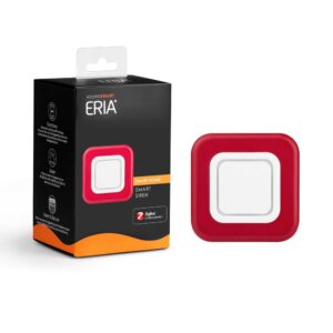 Slimme huisalarmknop ERIA AduroSmart voor veilig wonen, alarmfunctie en draadloze communicatie, compatibel met ZigBee. Laag profiel, eenvoudig te installeren en perfect voor thuisbeveiliging.
