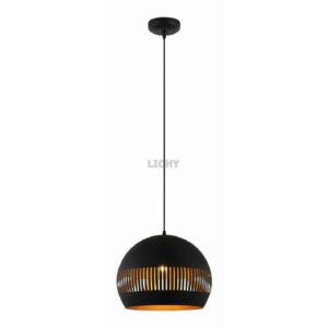 Houten hanglamp met ronde vorm en warm binnenlicht, modern design, geschikt voor eetkamer of keuken, LICHY LAMPEN collectie.