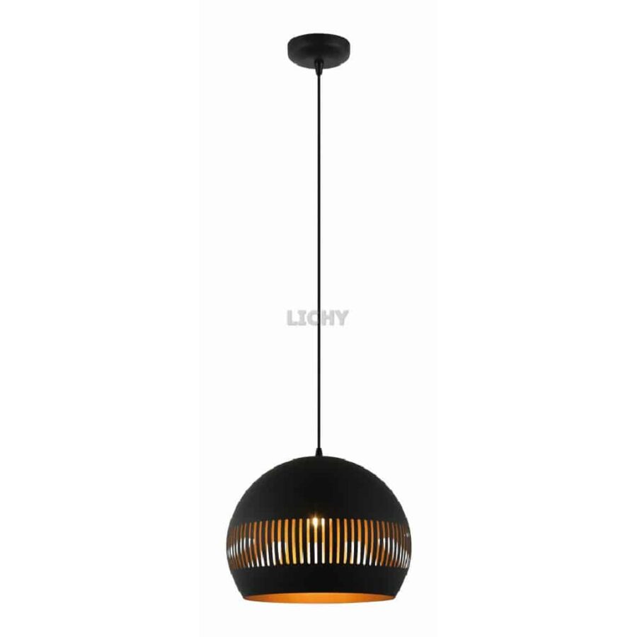 Houten hanglamp met ronde vorm en warm binnenlicht, modern design, geschikt voor eetkamer of keuken, LICHY LAMPEN collectie.