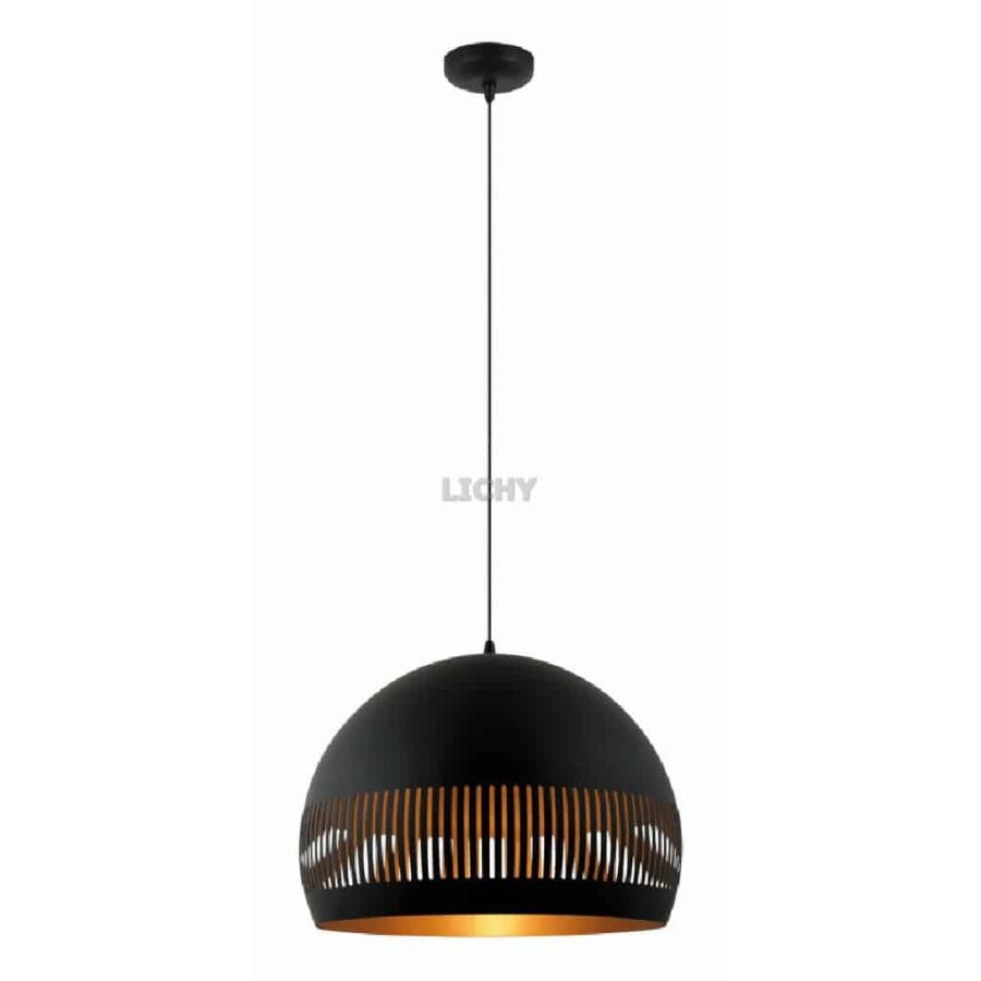 Moderne zwarte hanglamp met houten accenten, perfect voor een stijlvolle woon- of eetkamer. Een opvallende design lamp die sfeer en functionaliteit combineert.