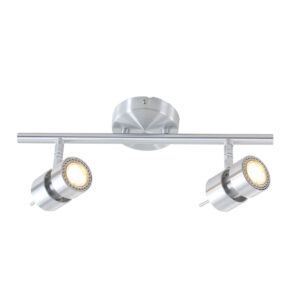 2 lichts Spot Natasja 7902ST Staal inclusief GU10 lichtbronnen